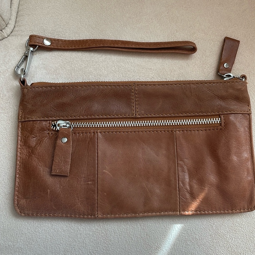 Leather wristlet